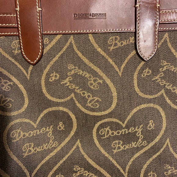 Dooney & Bourke Vintage Brown Hearts Handbag - Picture 5 of 8